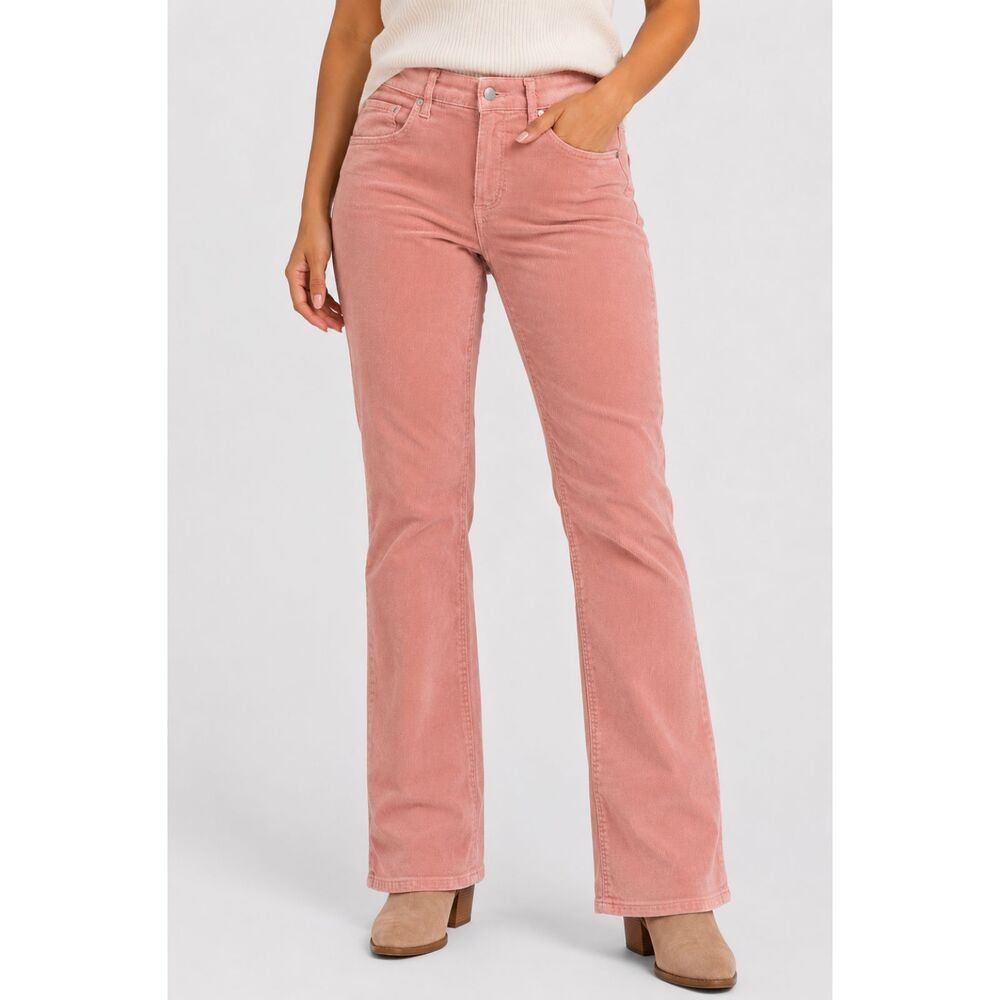 Anthropologie Pilcro Pink Corduroy Bootcut Pants Size 32 High Rise Stretch